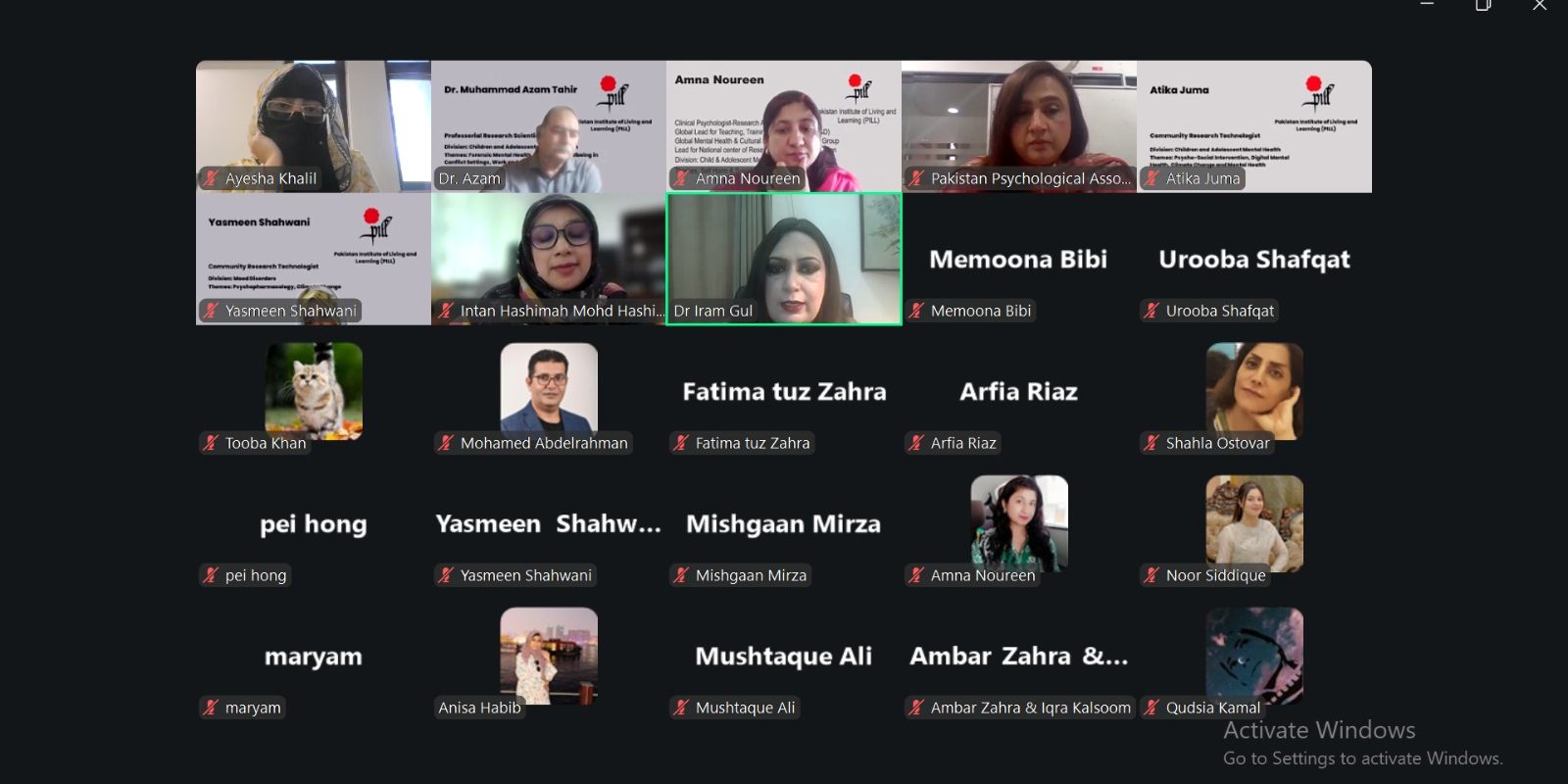 Global Mental Health ‘Collective Pathways For Policy ,Practice & Community Impact ‘ On Line session conducted by PILL.